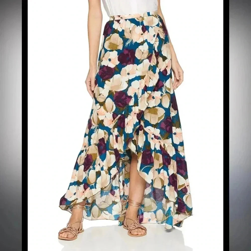 NWT O'Neill midi floral wrap skirt size XS